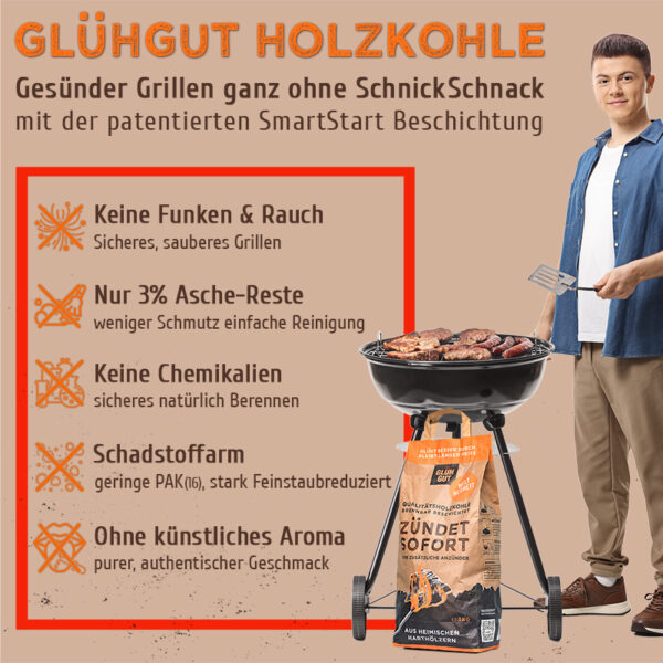 GLÜHGUT<sup>®</sup> 2-in-1 Qualitätsholzkohle – Bild 2