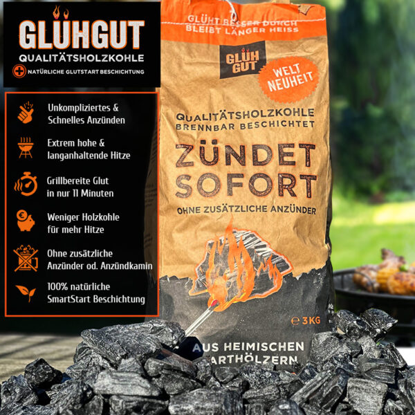 GLÜHGUT<sup>®</sup> 2-in-1 Qualitätsholzkohle – Bild 4