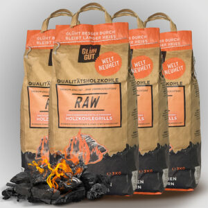 GLÜHGUT-RAW Grillkohle 3000-4er